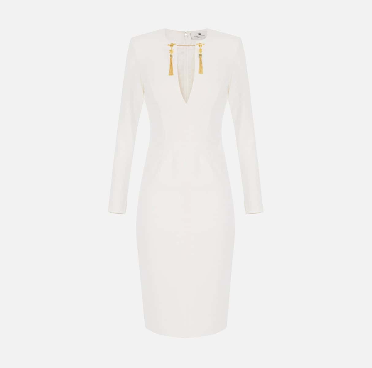 AB80557E2_360_1_D Dress in lightweight crêpe fabric with jewel chain - Image 1