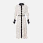 Two-colour dress in viscose georgette fabric