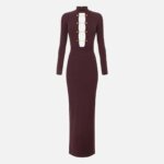 Viscose knit dress with jewel cufflinks