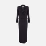 Lightweight crêpe coat with satin details