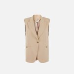 Cotton gabardine waistcoat with jewel buttons