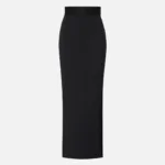 Skirt in lightweight crêpe fabric with tuxedo details