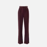 Trousers in crêpe fabric with jewel accessory