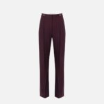 Crêpe trousers with logo details