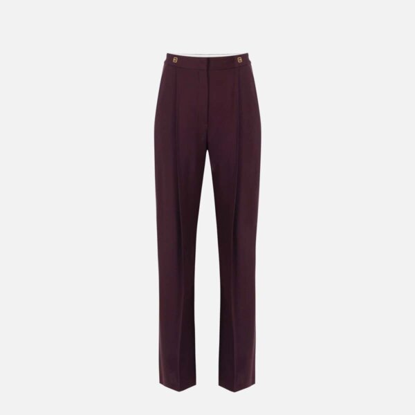 Crêpe trousers with logo details