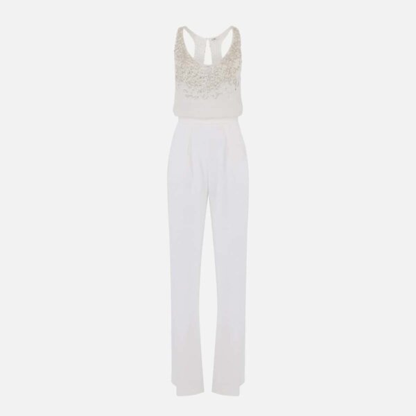 Jumpsuit in georgette and crêpe fabrics with crystals