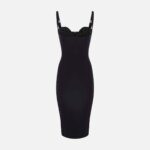 Dress in lightweight crêpe fabric with crystals