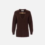 Wool blend jumper with jewel strap