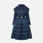 Down jacket in voile fabric with circle skirt