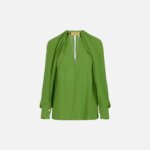 Blouse in viscose georgette fabric with jewel detail