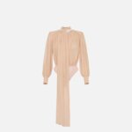 Bodysuit in silk georgette fabric with sash