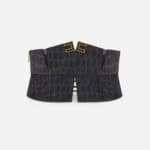 Bustier-style belt in nubuk leather