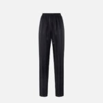 Satin trousers with jacquard stripes