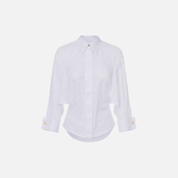 Jacquard cotton shirt with cufflinks