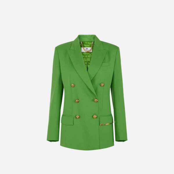 Cool wool jacket with jewel plaque