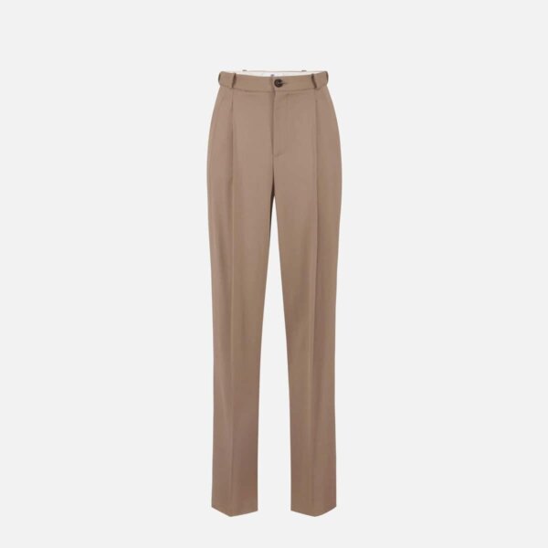 Gabardine trousers with darts