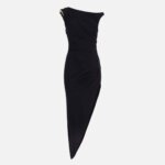 Dress in crêpe jersey fabric with jewel strap