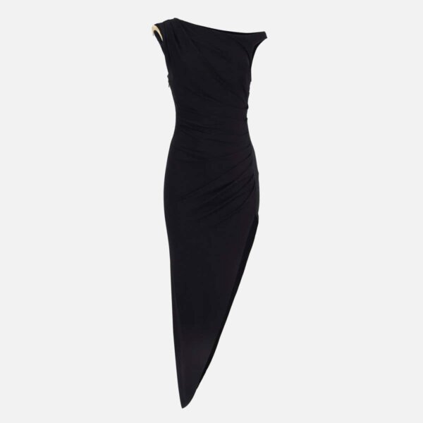 Dress in crêpe jersey fabric with jewel strap
