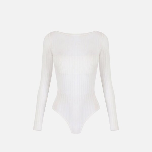Bodysuit in knit sheer fabric