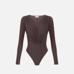 Bodysuit in stretch georgette fabric