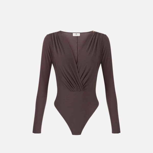 Bodysuit in stretch georgette fabric