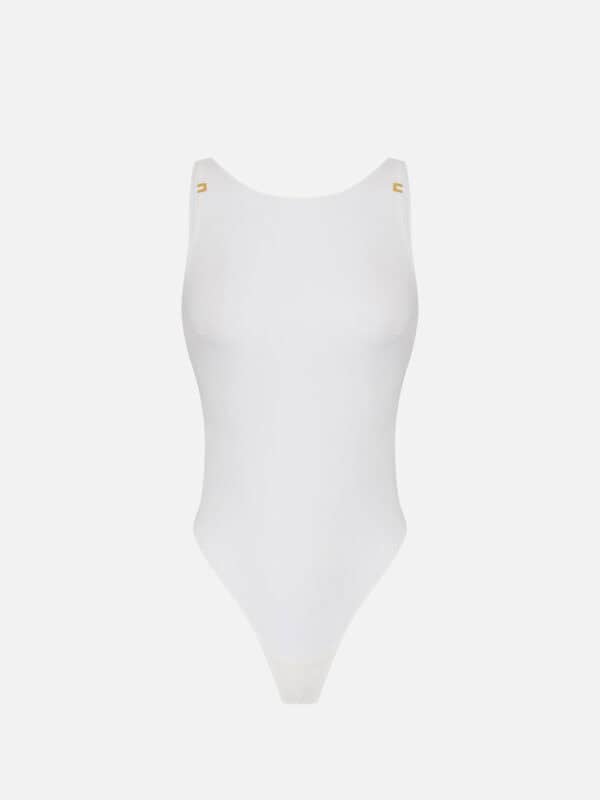 Bodysuit in crêpe jersey fabric with logo details