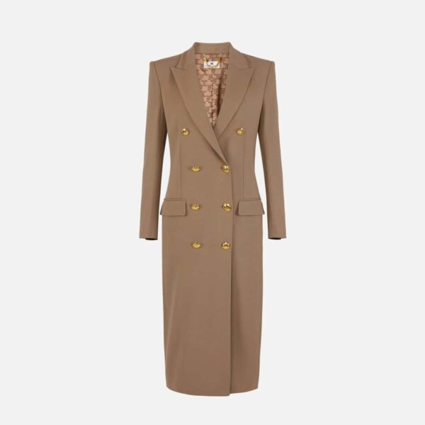 Coat in gabardine fabric