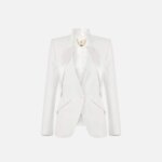 Jacket in lightweight crêpe fabric with satin lapels
