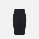 Skirt in lightweight crêpe fabric with raw-edge details