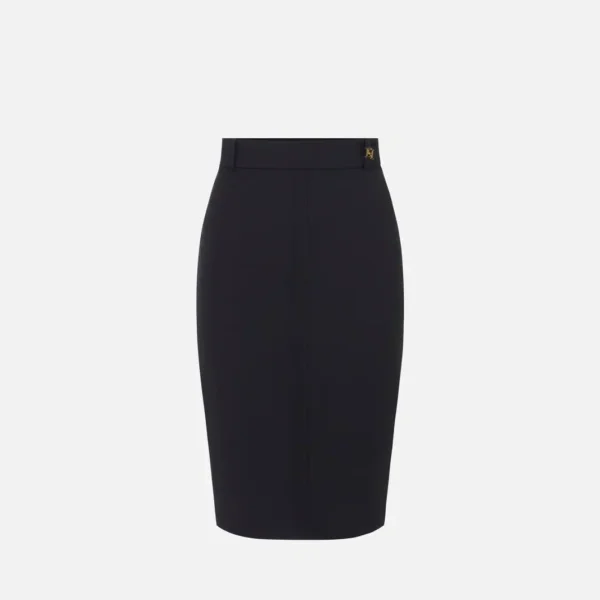 Skirt in lightweight crêpe fabric with raw-edge details
