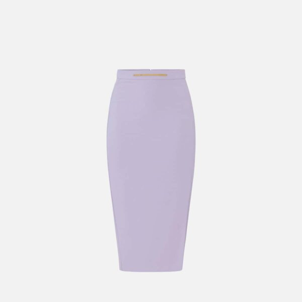 Skirt in lightweight crêpe fabric with jewel plaque