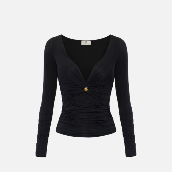 Jersey top with jewel detail