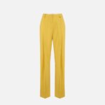 Trousers in lightweight crêpe fabric with logo charm