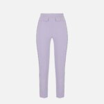 Trousers in double layer stretch crêpe fabric with embroidered logo
