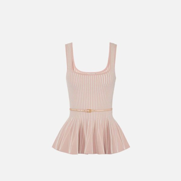Two-colour top in knit fabric
