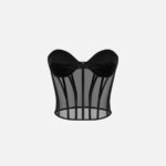 Tulle and satin bustier top