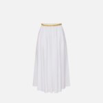 Stretch cotton skirt with jewel detail