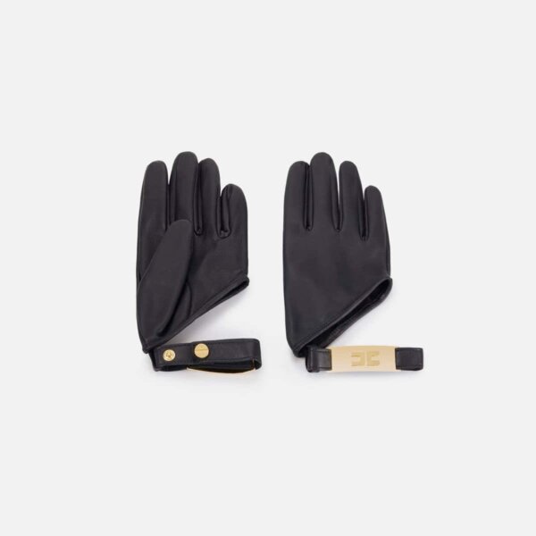 Gloves in nappa leather with jewel details on the wrists