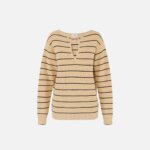 Striped knit pullover