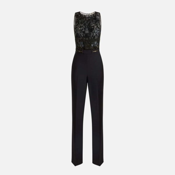 Jumpsuit in crêpe fabric with embroideries
