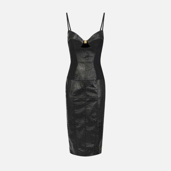Dress with ostrich print