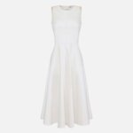 Duchess satin dress with jewel details on the shoulders