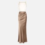 Red Carpet dress in satin and tulle fabrics