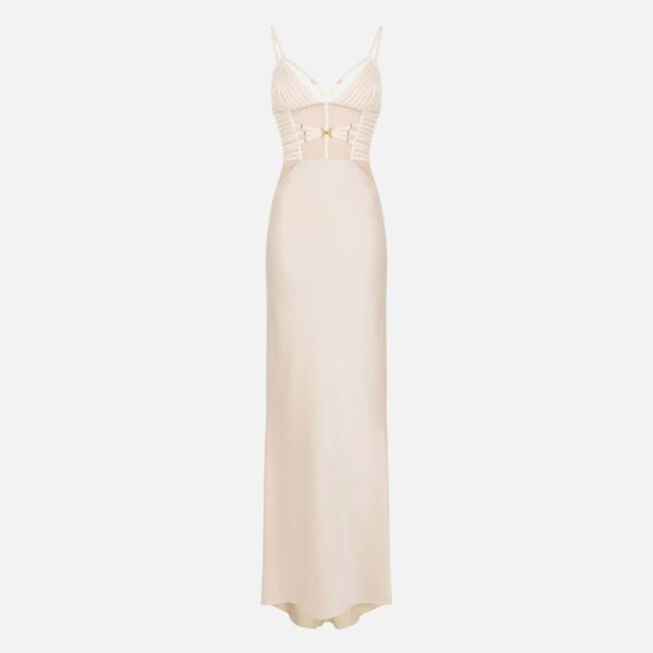 Red Carpet dress in satin with elastic straps