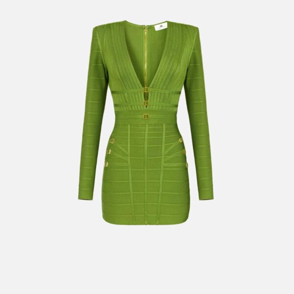 Mini dress in 3D knit fabric
