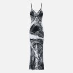 Red Carpet dress in tulle fabric with embroideries