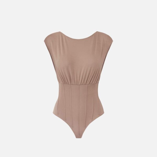 Bodysuit in knit fabric with necklace