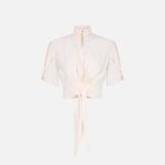 Blouse in viscose georgette fabric