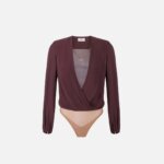 Bodysuit in viscose georgette fabric with necklace