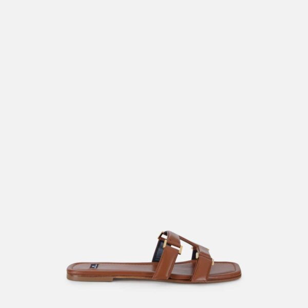 Flat nappa leather sandals